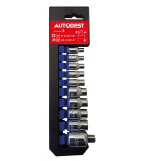 Douilles Torx femelle carré x9 - 1/4 et 3/8