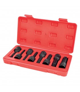 Coffret 8 douilles à choc Torx mâle carré 1/2
