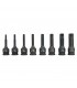 Coffret 8 douilles à choc Torx mâle carré 1/2