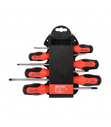 Lot de 6 tournevis plats et cruciformes