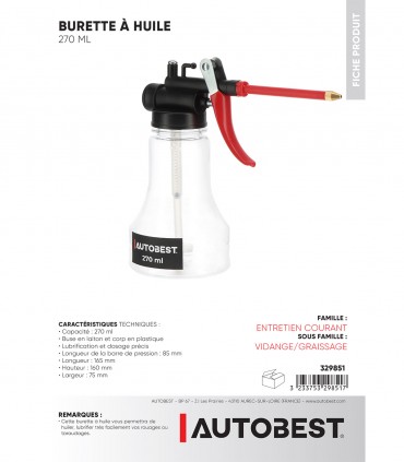 Burette à huile 270 ml