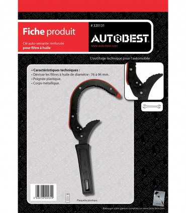 Clé filtre à huile auto serrante 76 à 96mm