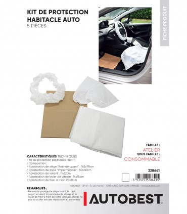 Kit de protection habitacle auto 5 pièces