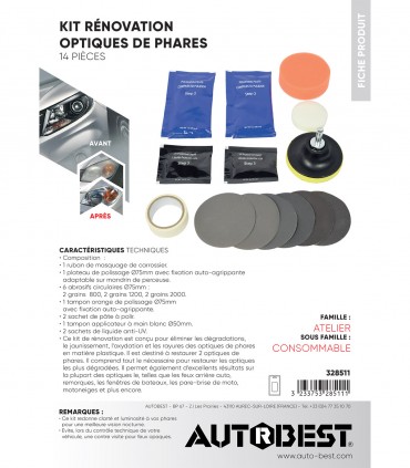 Kit réparation optiques de phares