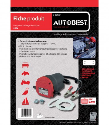 Pompe de vidange électrique 60W