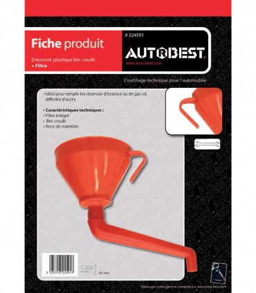 Entonnoir plastique bec coudé avec filtre