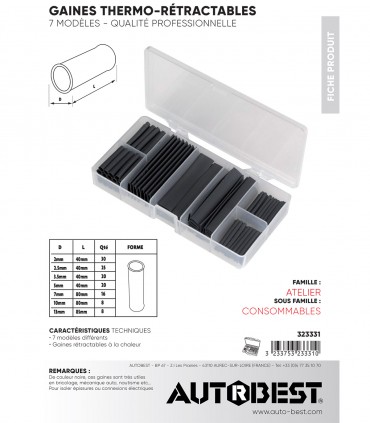 Coffret 127 gaines thermo-rétractables