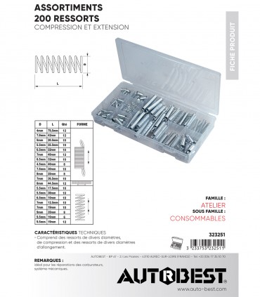 Coffret 200 ressorts assortis