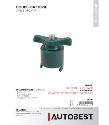 Coupe batterie câble négatif