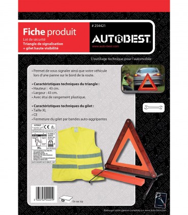 Lot gilet jaune triangle