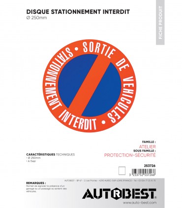 Disque stationnement interdit