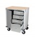 Servante atelier 4 tiroirs + 1 compartiment  plateau bois