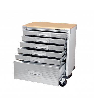 Servante atelier 6 tiroirs plateau bois