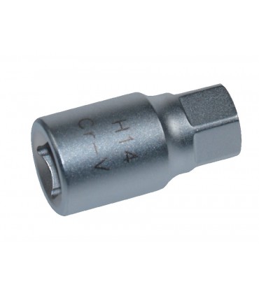 Embout vidange male 6pans carré 3/8 14mm