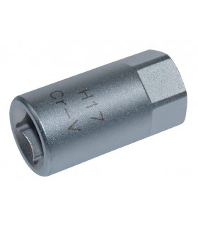 Embout vidange male 6pans carré 3/8 17mm