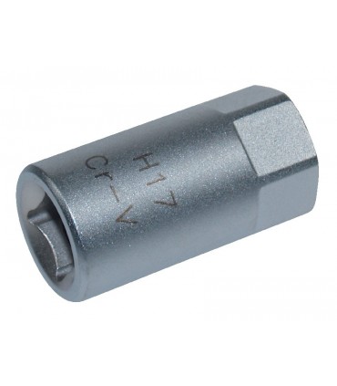 Embout vidange male 6pans carré 3/8 17mm
