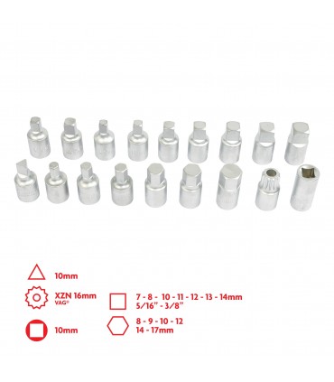 Coffrets 14pcs embouts de vidange 3/8
