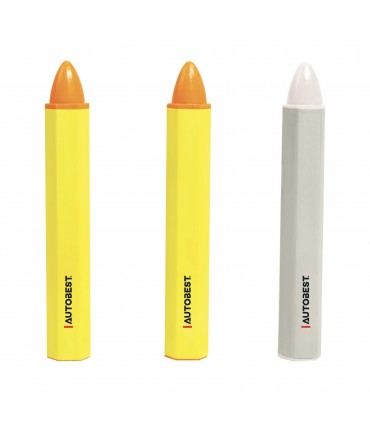 Lot de 3 craies jaune et blanc pour pneu et pièces