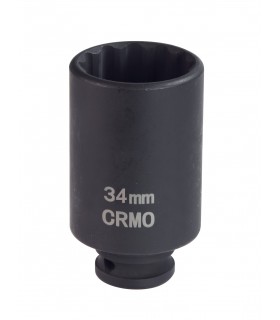Douille à choc CRMO 12pans carré 1/2 - 34mm