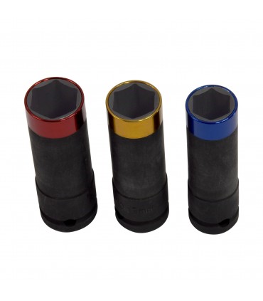 Douilles à choc x3 avec protection 17-19-21mm